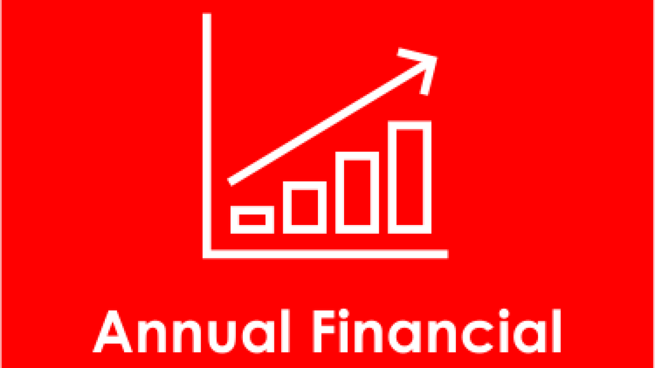 Graph showing increase with the words Annual Financial Statements